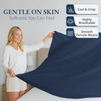 Lane Linen 100% Organic Cotton Full Size Flat Sheet Only - Image 3