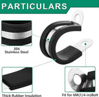 1/2-Inch Stainless Steel Rubber Coated Pipe & Wire Clamps - Image 2