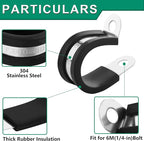 30pcs 3/8 Inch Stainless Steel Cable Clamps, Rubber Coated Cushioned Insulated - Image 2