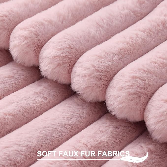 Pallene Faux Fur Plush Throw Pillow Covers 18x18 Set of 2, Luxury Soft Fluffy - Image 2