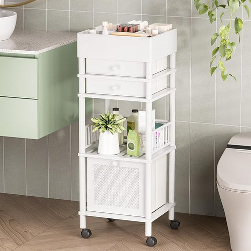 Amazer Bamboo Makeup Organizer Cart by Amazer