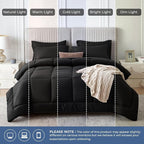 Sasttie Twin Comforter Set Black, 5 Pieces Bed in a Bag Twin, Complete Bedding - Image 9