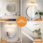OCIOC 4-Light Bathroom Vanity Light, Burshed Gold Bathroom Light - Image 9