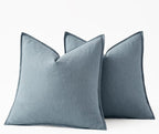 MIULEE Decorative Linen Euro Sham Pillow Covers 28x28 Inch Blue Grey Boho - Image 6