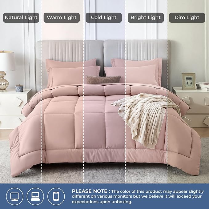 Sasttie Queen Comforter Set, 7 Pieces Bed in a Bag Queen, Complete Bedding Set - Image 7