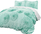 Lush Decor Serena Comforter Set, 3 Piece Set, Full/ Queen, Aqua - Image 7