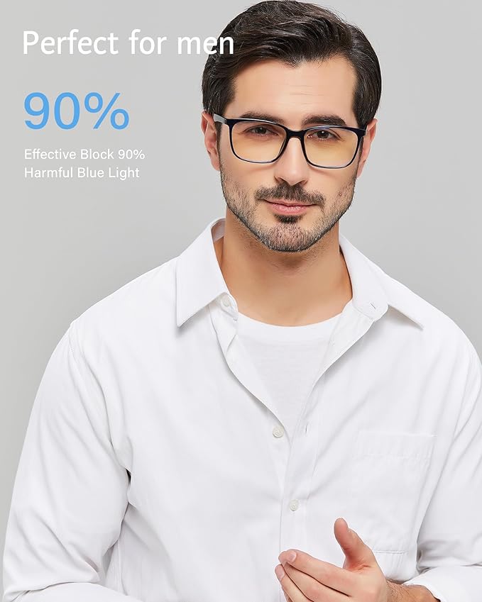 ANRRI Blue Light Blocking Glasses, Anti Eyestrain Lens Lightweight Frame - Image 3