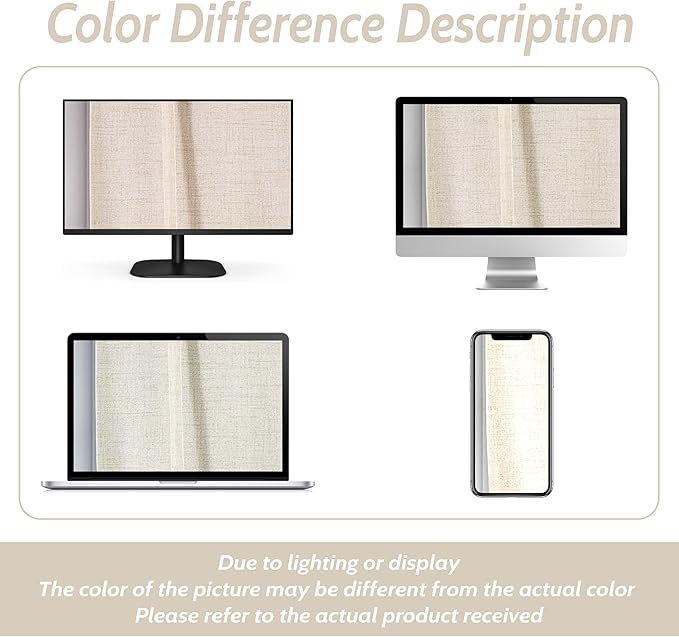 DriftAway Double Layer Linen Blackout Tie Up Curtains Thermal Insulated Fully - Image 9