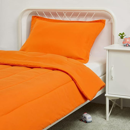 Amazon Basics 2 Piece Microfiber Kid's Comforter and Pillow Sham Set, Bright by AmazonBasics