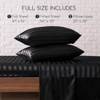 MR&HM Satin Bed Sheets, Full Size Sheets Set - Image 2