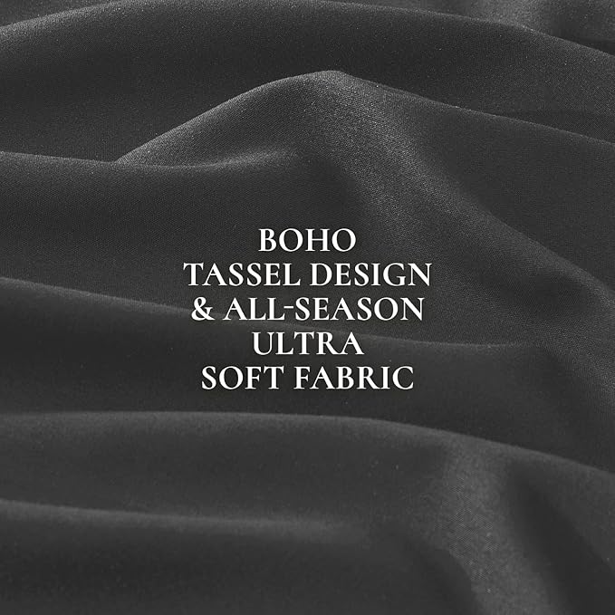 Andency Comforter King Size Bed Set Dark Grey, 3 Pieces Boho Lightweight Winter - Image 9
