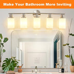 DLLT 5-Light Bathroom Light Fixtures: Nickel Modern Vanity Lights - Image 2