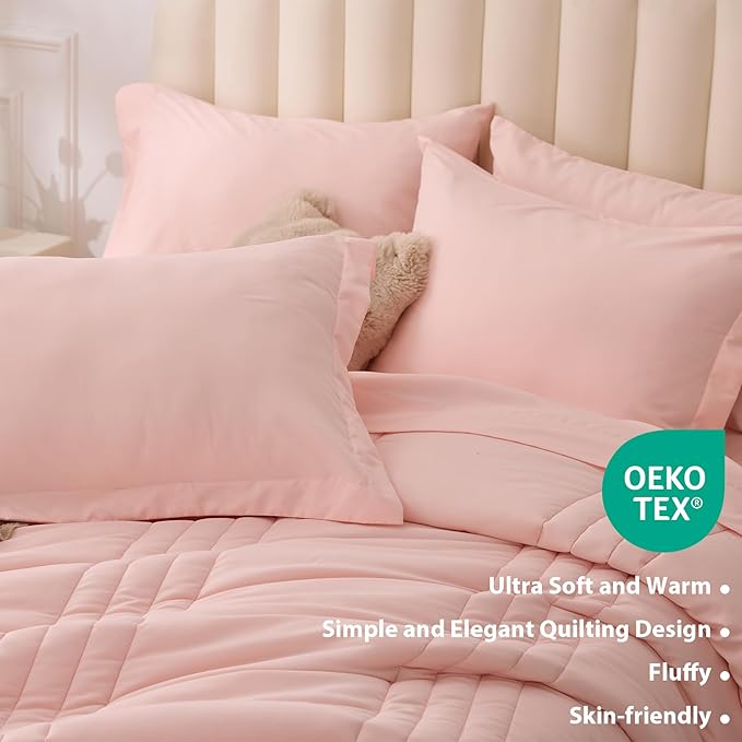 Queen Comforter Set Pink - Image 5