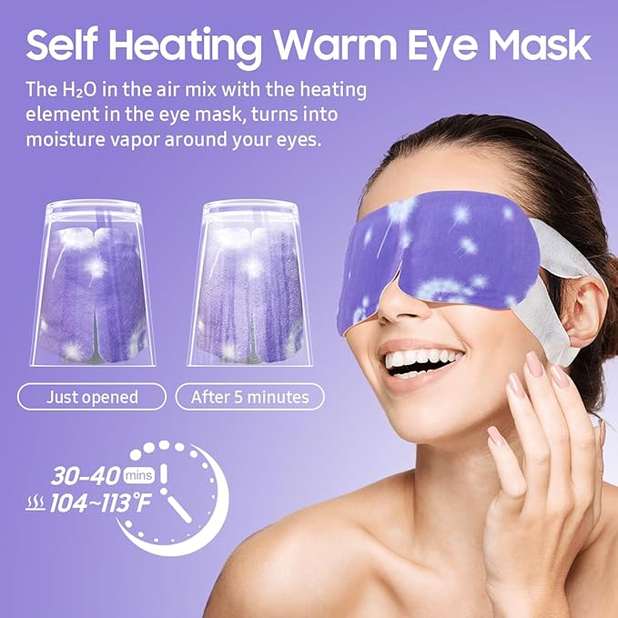 BeHoomi Steam Eye Mask, Self Heating Disposable SPA Warm Compress - Image 5