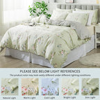 FADFAY Duvet Cover Set King/Cal King Floral Comforter Cover 100% Cotton Girls - Image 5