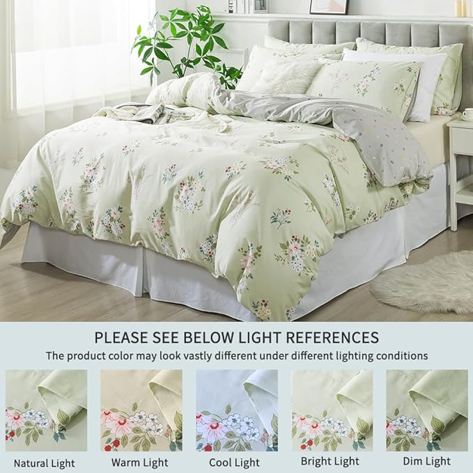 FADFAY Floral Duvet Cover Set Twin XL 100% Cotton College Bedding Vintage - Image 5