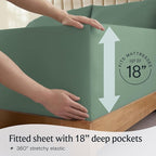 LuxClub 5 PC Split King Sheet Set, Breathable Luxury Bed Sheets, Deep Pockets - Image 5