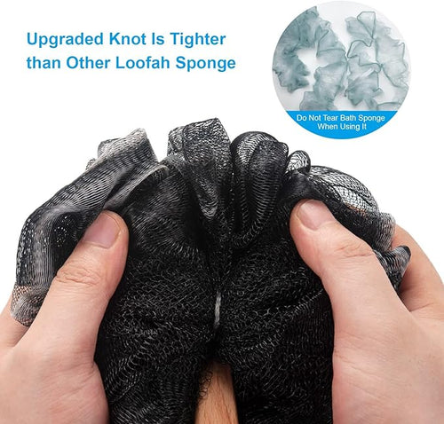 AmazerBath Shower Sponge Loofah Back Scrubber, PE Soft Mesh Loofah Body Scrubber - Image 2