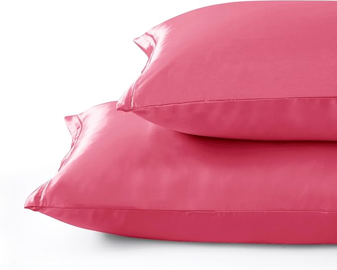 Peach Red Satin Pillowcases - Image 4