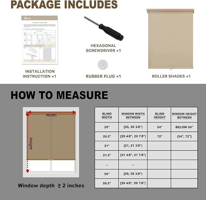 HESTIA No Drill Cordless Blackout Roller Shades Screwless Waterproof Shower - Image 6