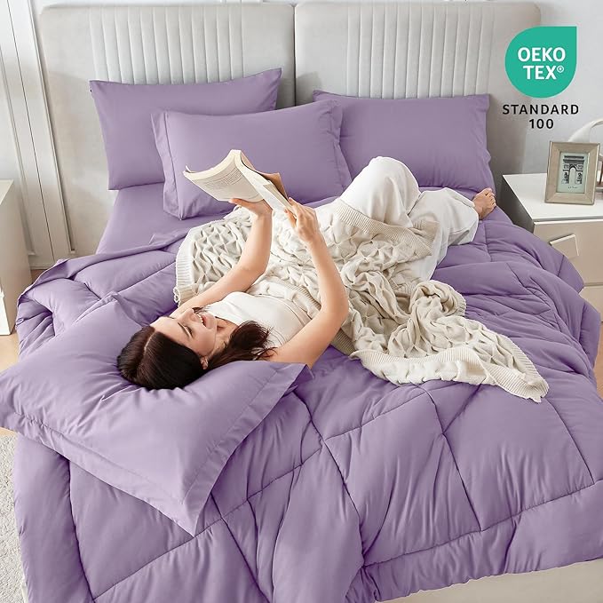 Sasttie Queen Comforter Set, 7 Pieces Bed in a Bag Queen, Complete Bedding Set - Image 5