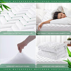 Unilibra Twin Size Waterproof Mattress Pad Rayon Made from Bamboo, Quilted - Image 4