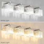 Aipsun Brushed Nickel Bathroom Lighting Fixtures 4 Light Crystal Modern - Image 7