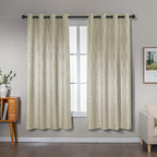 Amazon Basics Jacquard 2-Piece 100% Blackout Curtains, Living Room and Bedroom by AmazonBasics