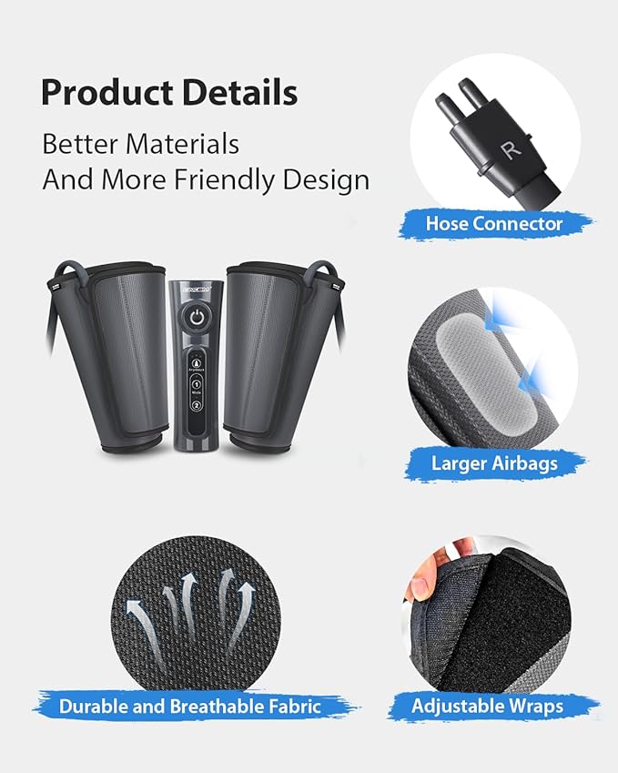 CINCOM Leg Massager for Circulation and Pain Relief, Air Compression Calf - Image 7
