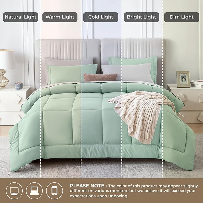 Sasttie King Size Comforter Set, 7 Pieces Bed in a Bag King, Complete Bedding - Image 8