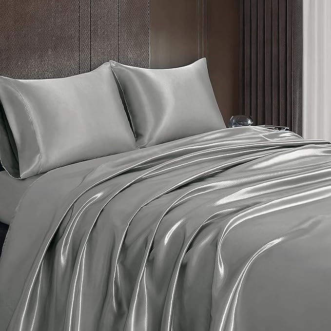 Homiest Light Grey Satin Flat Sheet - Image 6