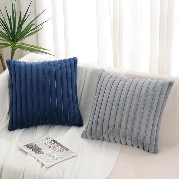 Pallene Faux Fur Plush Throw Pillow Covers 16x16 Set of 2, Luxury Soft Fluffy - Image 6