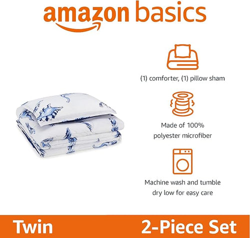 Amazon Basics 2-Piece Soft Microfiber Kid's Comforter and Pillow Sham Set - Image 2