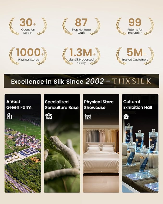 THXSILK Silk Pillowcase for Hair and Skin, 100% Mulberry Silk Bed Pillowcase 22 - Image 7