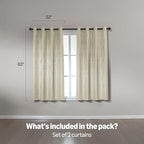 Amazon Basics Jacquard 2-Piece 100% Blackout Curtains, Living Room and Bedroom - Image 5