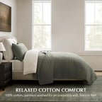 EVERGRACEHOME 100% Cotton Modern Lines Quilt Set Queen Size, Pre-Washed Soft - Image 2