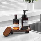 zoocatia Small Wood Tray Pedestal Stand Farmhouse Bathroom Decor Decorative - Image 3