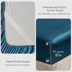 MR&HM Satin Bed Sheets, Queen Size Sheets Set - Image 4