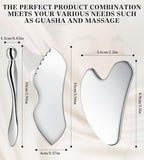 Gua Sha Facial Tools, 3 in 1 Stainless Steel Metal Guasha & Eye Cream - Image 3