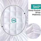 WhatsBedding Waterproof Mattress Pad Twin Size Cotton Top Down Alternative - Image 4