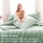 CozyLux Full Comforter Set Sage Green, 7 Pieces Bed in a Bag, Bedding Comforter - Image 3