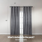 Amazon Basics Jacquard 2-Piece 100% Blackout Curtains, Living Room and Bedroom - Image 5