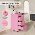 Salon Trolley Cart with Wheels, 3-Drawer Rolling Hair Styling Station, Mobile - Image 2