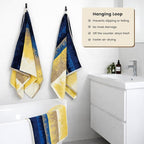 SEMAXE 4 Piece Coastal Ombre Bath Towel Set - Image 4