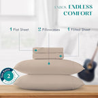 XOOX Linen 100% Egyptian Cotton Sheets Queen Size - Image 3