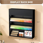 OmySalon Wall Mounted Display Rack, 32-Inch 3-Tier LED Nail Polish Organizer - Image 3