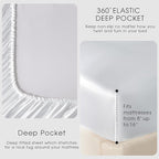 FreshCulture Satin Sheets Twin Size Bed Set - Image 4