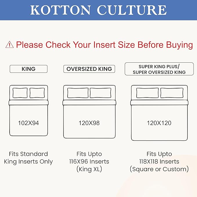 Kotton Culture 120"x120" 1 Pc Super King Plus/Super Oversize King Duvet Cover - Image 3