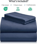 LuxClub 4 PC California King Sheet Set, Breathable Luxury Bed Sheets, Deep - Image 2