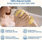 Natural Loofah Sponge, 6“ Natural Loofah Exfoliating Body Scrubber Egyptian - Image 2